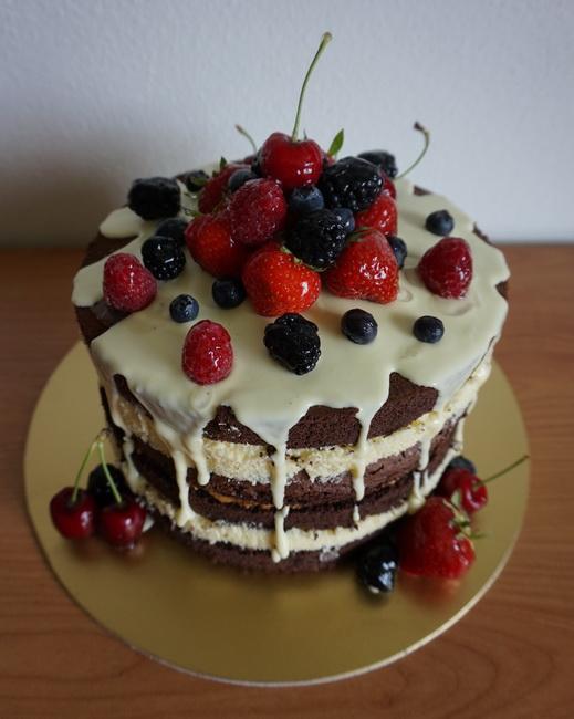 Nahá ovocná torta, torta, Narodeninové torty Nahá ovocná torta, torta, Narodeninové torty, zabinka, 1