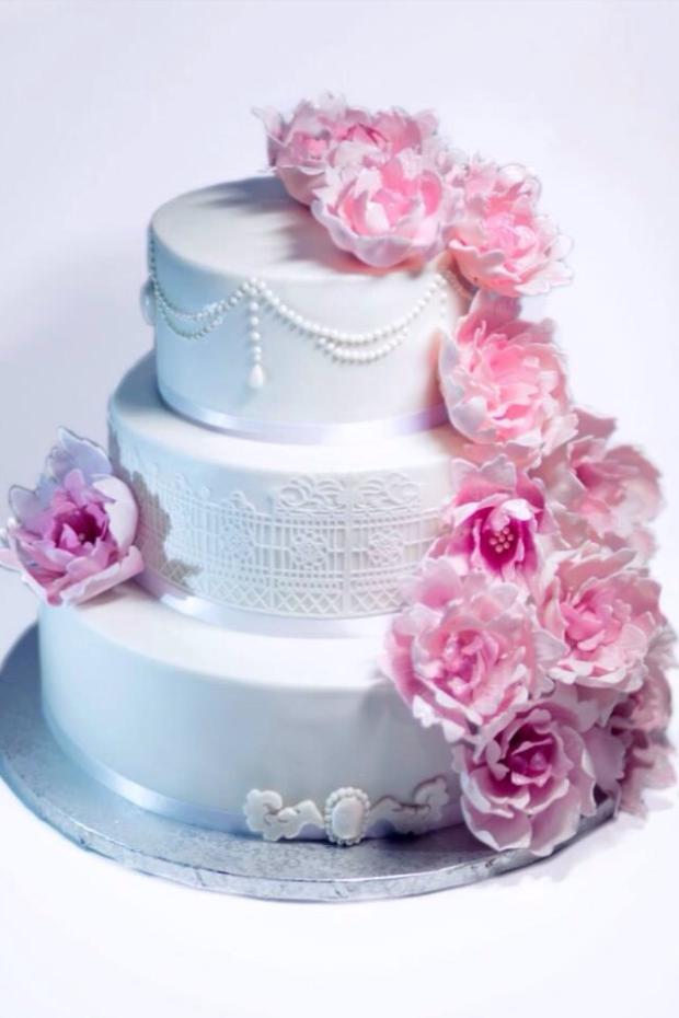 Romantická vintage svadobná, torta, Svadobné torty, sweetlubi, 1