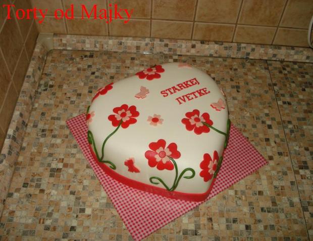 červená pre starkú Ivetku, torta, Narodeninové torty, drobecek, 1