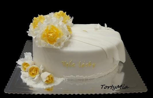 Svadobný ovál, torta, Svadobné torty, TortyMia, 1