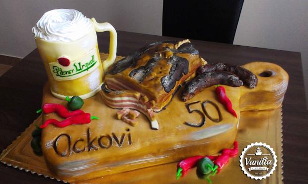 Denko + slaninka + klobáska + pivko , torta, Narodeninové torty, vanillaci, 1