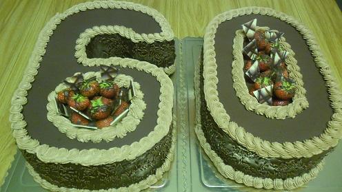 čokoládovo-jahodová 60-ka, torta, Čokoládové torty, Ivka29, 1