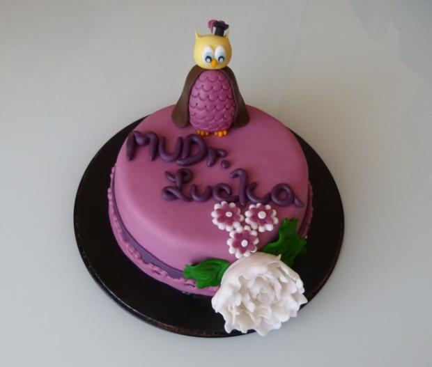 Promočná so sovičkou, torta, Torty - škola, stužková, Iwet, 1