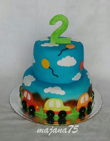na dva roky, torta, Torty autíčka, vláčiky na dva roky, torta, Torty autíčka, vláčiky, majana75, 1