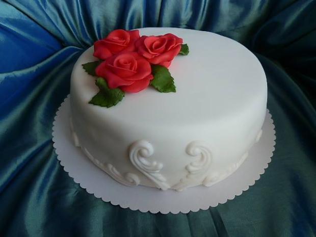 S červenými ružami, torta, Narodeninové torty, Ildi B., 1