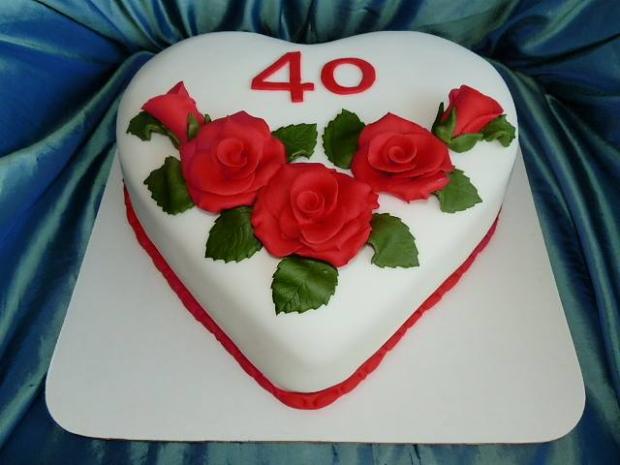 Srdiečko na 40-tku, torta, Narodeninové torty, Ildi B., 1