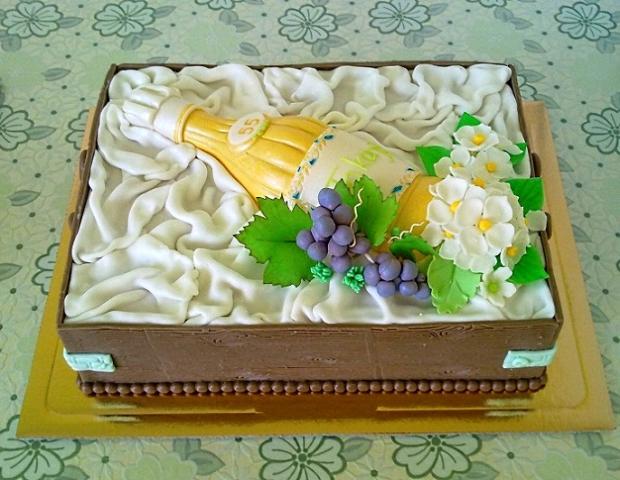 Narodeninova krabica + flasa vina na 55, torta, Narodeninové torty, Ibrahim, 1