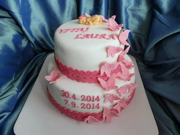 Krstinová s motýlikmi, torta, Torty na krstiny, Ildi B., 1