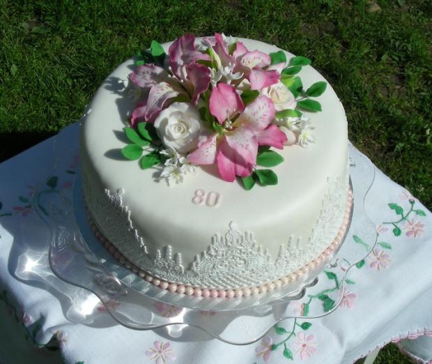 Alstromerie k 80. narodeninám, torta, Narodeninové torty, stanulik85, 1