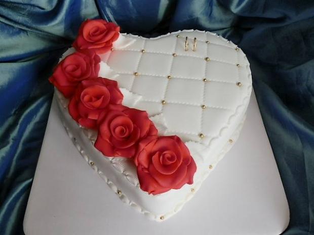 Srdiečko s mriežkou, torta, Svadobné torty, Ildi B., 1