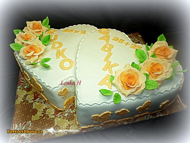 spojené srdcia, torta, Narodeninové torty, Ladu-lienka, 1
