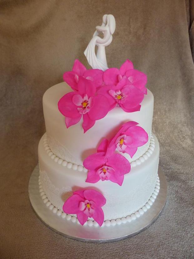 svadobná s orchideami, torta, Svadobné torty svadobná s orchideami, torta, Svadobné torty, Anna Š., 1