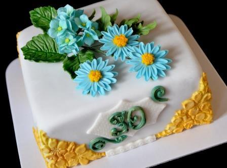 46. Torta Modré kvety, torta, Narodeninové torty 46. Torta Modré kvety, torta, Narodeninové torty, evinka1, 1