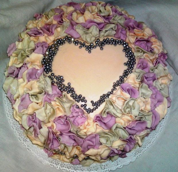 Svadobná s perličkami a volánikmi /2./, torta, Svadobné torty Svadobná s perličkami a volánikmi /2./, torta, Svadobné torty, Mariolka, 1