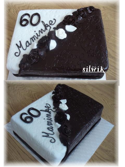"60" Čokoládovo - marcipánová torta, torta, Narodeninové torty, silwik, 1