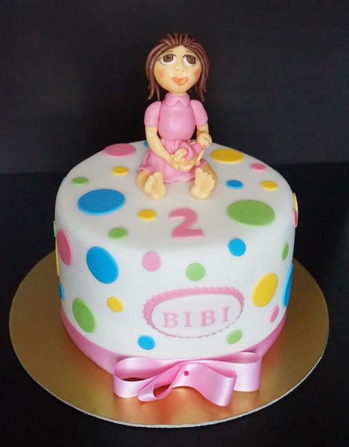 Bodkovaná s oslávenkyňou, torta, Torty pre dievčatá, zabinka, 1