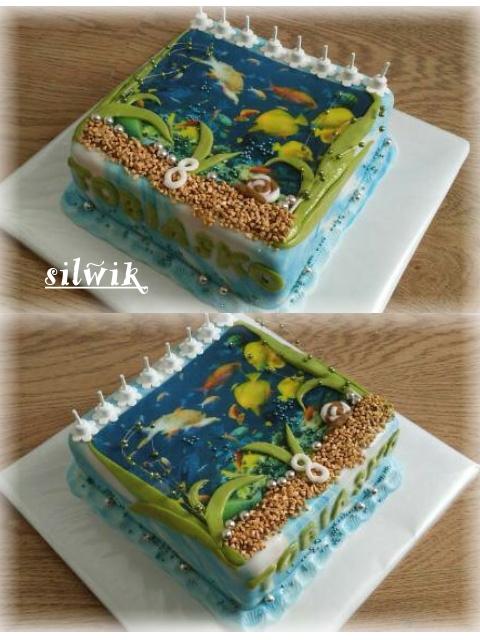 Akvárium, torta, Torty so zvieratkami, silwik, 1