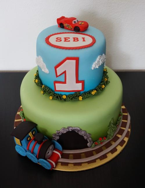 Vláčik Tomáš a McQueen, torta, Torty autíčka, vláčiky Vláčik Tomáš a McQueen, torta, Torty autíčka, vláčiky, zabinka, 1