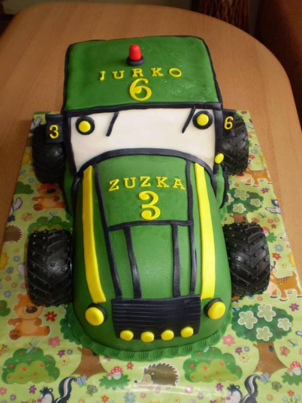 traktor2, torta, Torty autíčka, vláčiky, Helena Eglyova, 1
