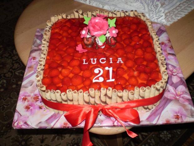 želatinová s jahodami a pribináčkovou plnkou, torta, Narodeninové torty želatinová s jahodami a pribináčkovou plnkou, torta, Narodeninové torty, Helena Eglyova, 1