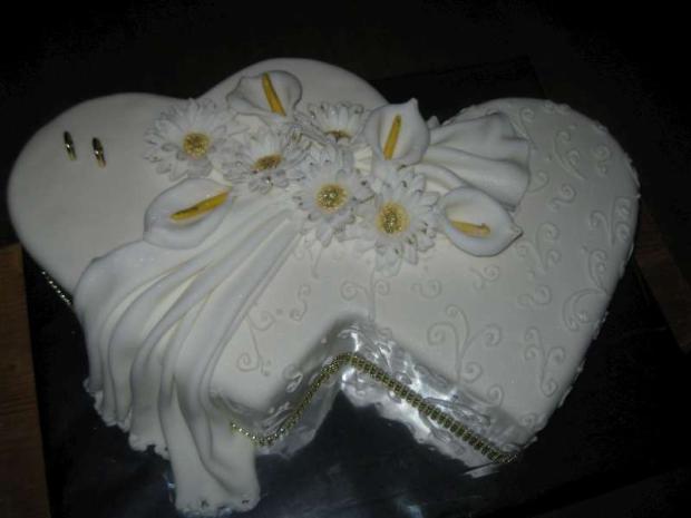svadobné dvojsrdce, torta, Svadobné torty, evinaf, 1
