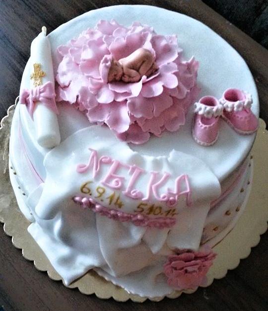 V ružovom, torta, Torty na krstiny V ružovom, torta, Torty na krstiny, BobasiQ, 1