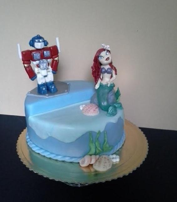 pre 2 malých oslávencov ARIEL a transformer, torta, Ostané torty pre deti pre 2 malých oslávencov ARIEL a transformer, torta, Ostané torty pre deti, Tatjana Dobrovičová, 1