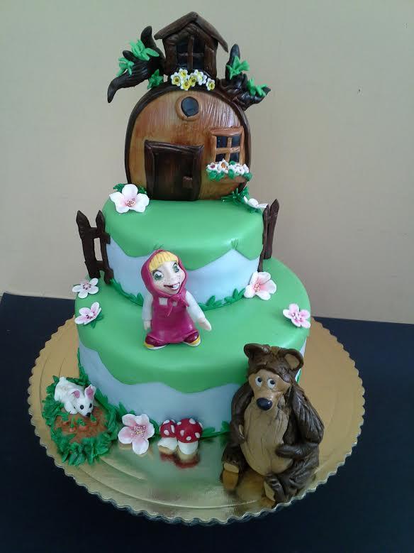 Máša a medveď, torta, Rozprávkové torty Máša a medveď, torta, Rozprávkové torty, Tatjana Dobrovičová, 1