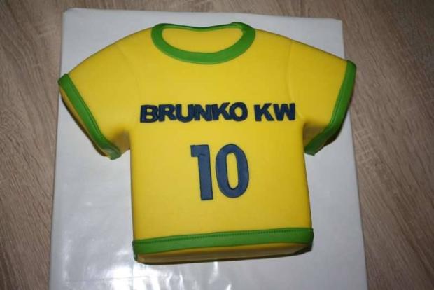 Brazílsky futbalový dres, torta, Športové torty Brazílsky futbalový dres, torta, Športové torty, stanula, 1