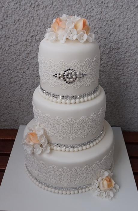 Svadobná so striebornými detailami, torta, Svadobné torty Svadobná so striebornými detailami, torta, Svadobné torty, zabinka, 1