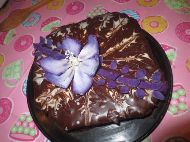 Čokotorta s cukrovým kvetom, torta, Čokoládové torty, gongolka, 1