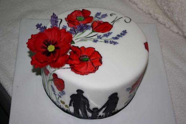So siluetou, makmi a levanduľou, torta, Narodeninové torty, stanula, 2