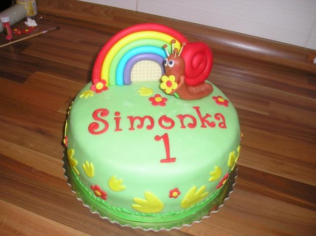 dúha a slimáčik, torta, Ostané torty pre deti, dadika, 1