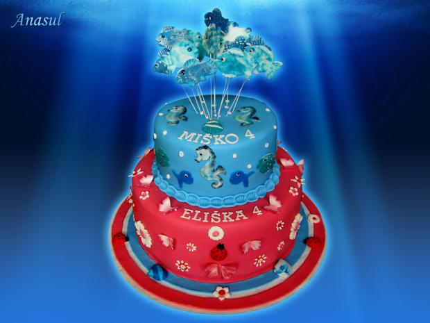 pre dve detičky, torta, Narodeninové torty pre dve detičky, torta, Narodeninové torty, anasul, 1