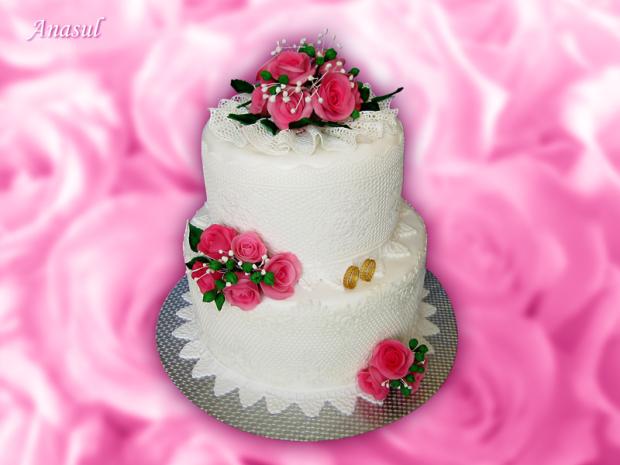 svadobná s ružičkami, torta, Svadobné torty svadobná s ružičkami, torta, Svadobné torty, anasul, 1