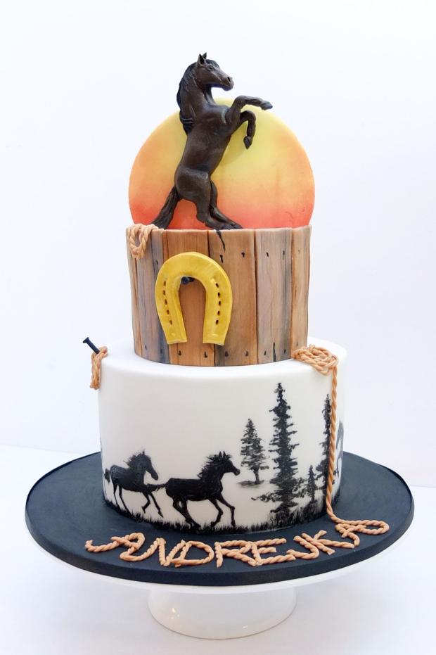 Koniky pri západe slnka, torta, Torty so zvieratkami Koniky pri západe slnka, torta, Torty so zvieratkami, SWEETarchitect, 1