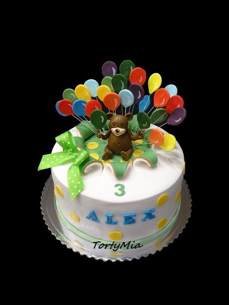 Macko s balónikmi, torta, Torty so zvieratkami, TortyMia, 1