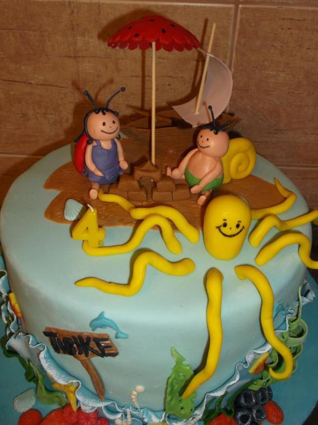 Bogyó és Babóca na pláži :), torta, Rozprávkové torty, janinka1122, 1