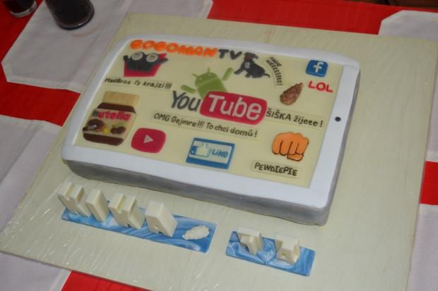 Tablet - YouTube, torta, Narodeninové torty, N a D, 1