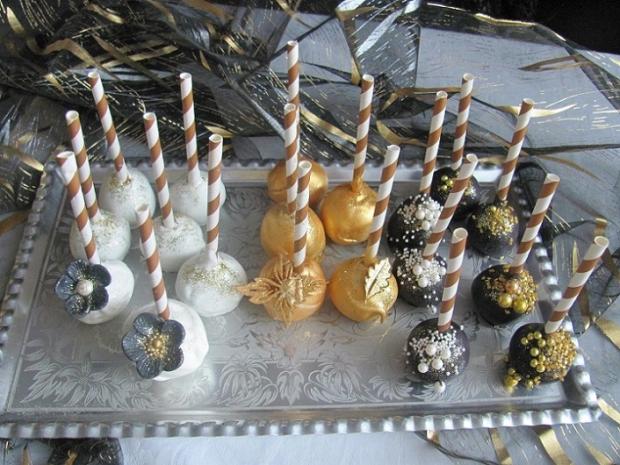 pops - bielo-zlato-čierne, torta, Zákusky pops - bielo-zlato-čierne, torta, Zákusky, Tatjana Dobrovičová, 1