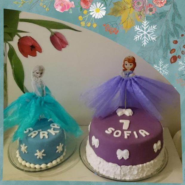 Tortička SOFIA a ELZA pre sestričky , torta, Torty pre dievčatá, veronika.golecka, 1
