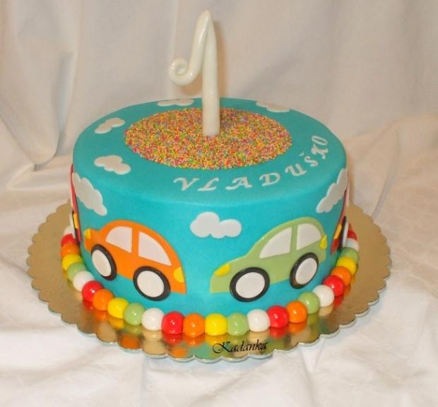 Autíčka pre Vladka, torta, Torty autíčka, vláčiky, Kadanka, 1