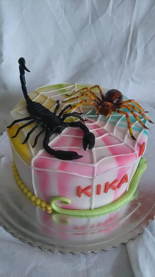 Pavuk a skorpion na zelanie pre malu slecnu, torta, Torty so zvieratkami, Blacksun, 1