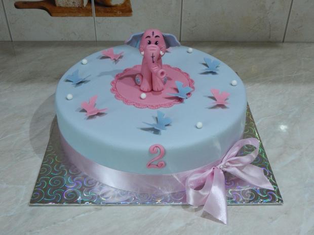 S ružovým sloníkom, torta, Torty so zvieratkami, Iveta Barlíková, 1