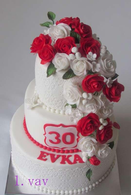 Narodeninkova s červenymi ružami, torta, Narodeninové torty, l.vav, 1