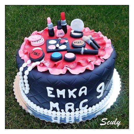 make-up, torta, Narodeninové torty make-up, torta, Narodeninové torty, Sculy, 1