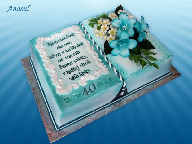 kniha na 40-tku, torta, Narodeninové torty kniha na 40-tku, torta, Narodeninové torty, anasul, 1