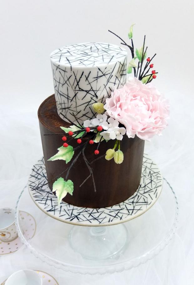 Jednoduchá narodeninová tortička s pivonkou, torta, Čokoládové torty Jednoduchá narodeninová tortička s pivonkou, torta, Čokoládové torty, SWEETarchitect, 1