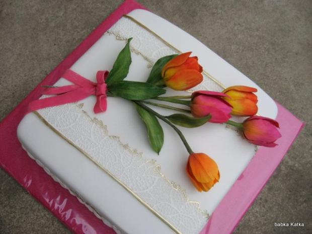 Jednoduchá s tulipánmi, torta, Narodeninové torty Jednoduchá s tulipánmi, torta, Narodeninové torty, babka Katka, 1