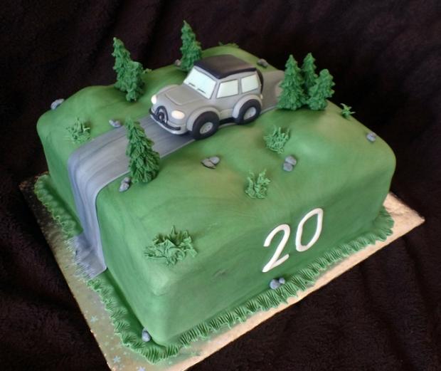 s terénnym autom , torta, Narodeninové torty s terénnym autom , torta, Narodeninové torty, Mirka02, 1